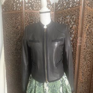 Diane Von Furstenberg Black Leather Jacket